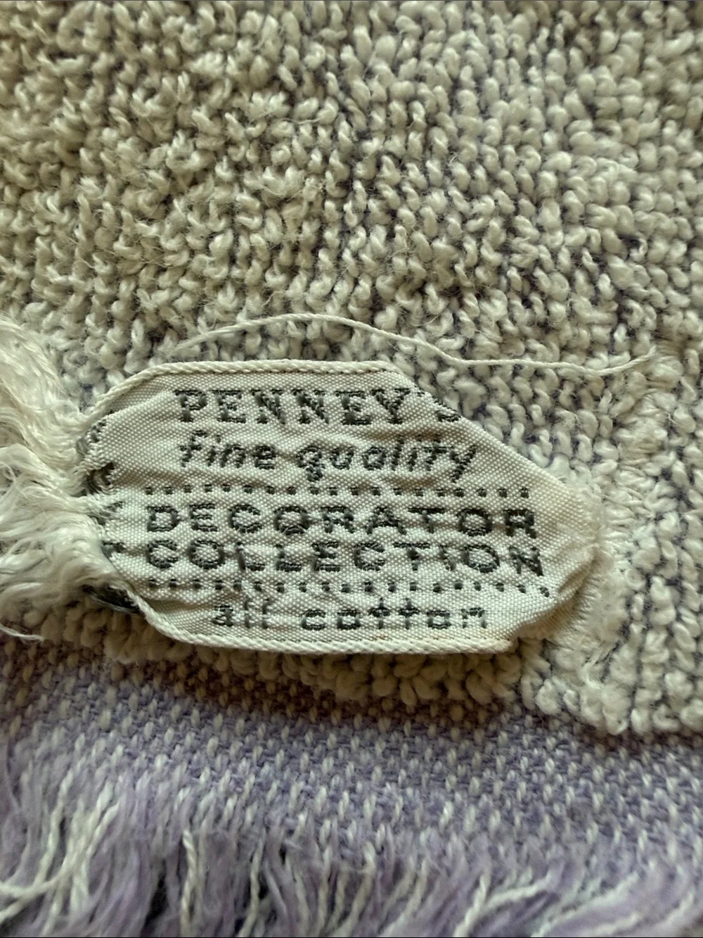 Vintage Penney’s Decorator Collection teal / lavender floral bath towel 24x43